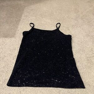 Black Glittery Y2k Tank Top
